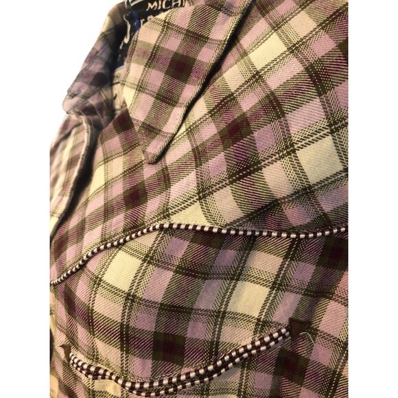 Shyanne Unique Accent Purple Western Cowgirl Long Sleeve Button Down Shirt Sz XL - Picture 6 of 16